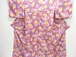 KUMIKYOKU　小格子に菊模様小紋着物